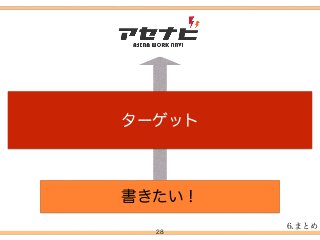 28
ターゲット
書きたい！
6.まとめ
 
