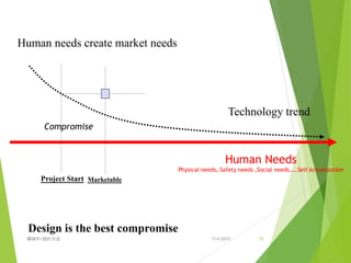 新產品訂出一個目標規範。
 管理階層最有興趣的是
 這個產品和現有產品的差異有多大，以及此一差
異性是否可以帶來商業機會。
 管理階層會訂定商業目標並確實遵循。除非你能
對新產品的商業機會有清晰的輸廓概念，否則你
可能得到一個有問題的解答。
 對於設計師而言
 詳細的規範有助於描述新產品應有的特點和如何
實踐這些特色。
 設計師通常希望規範能有相當程度的彈性。對於
某些特殊技術目標的期望，有賴於對某一範圍內
可能解答的假想。
7/4/2015陳娟宇/設計方法 15
 