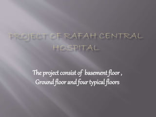 The project consist of basement floor ,
Groundfloor and four typical floors
 