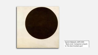 Kazimir Malevich, 1879-1935
‘Black circle’. Companion artwork
to ‘the door knocked upon’
 