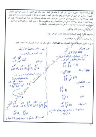اسئلة وراثة مع حلولها وتفسير الحل-رياض ابراهيم