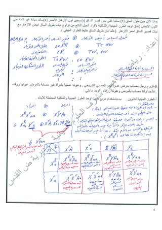 اسئلة وراثة مع حلولها وتفسير الحل-رياض ابراهيم
