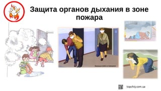 Защита органов дыхания в зоне
пожара
 