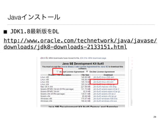 Java󥹥ȩ`
 JDK1.8°DL
http://www.oracle.com/technetwork/java/javase/
downloads/jdk8-downloads-2133151.html
29
 