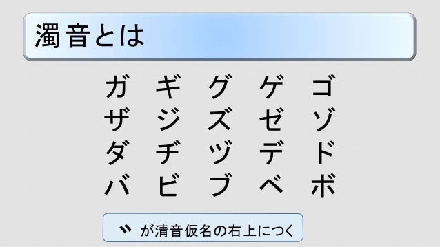 濁音 半濁音 濁音 半濁音