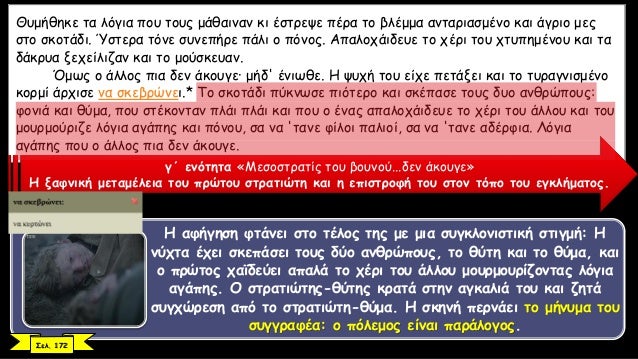 Î˜Ï…Î¼Î®Î¸Î·ÎºÎµ Ï„Î± Î»ÏŒÎ³Î¹Î± Ï€Î¿Ï… Ï„Î¿Ï…Ï‚ Î¼Î¬Î¸Î±Î¹Î½Î±Î½ ÎºÎ¹ Î­ÏƒÏ„ÏÎµÏˆÎµ Ï€Î­ÏÎ± Ï„Î¿ Î²Î»Î­Î¼Î¼Î± Î±Î½Ï„Î±ÏÎ¹Î±ÏƒÎ¼Î­Î½Î¿ ÎºÎ±Î¹ Î¬Î³ÏÎ¹Î¿ Î¼ÎµÏ‚
ÏƒÏ„Î¿ ÏƒÎºÎ¿Ï„Î¬Î´Î¹. ÎŽÏƒÏ„ÎµÏÎ± Ï„ÏŒÎ½Îµ ÏƒÏ…Î½ÎµÏ€Î®ÏÎµ...