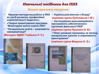 Навчальні посібники для ПНЗНавчальні посібники для ПНЗ
Видано друковану продукцію:
 