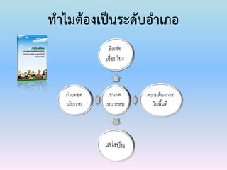 ทาไมต้องเป็นระดับอาเภอ
 