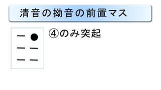 清音の拗音の前置マス
④のみ突起●
 