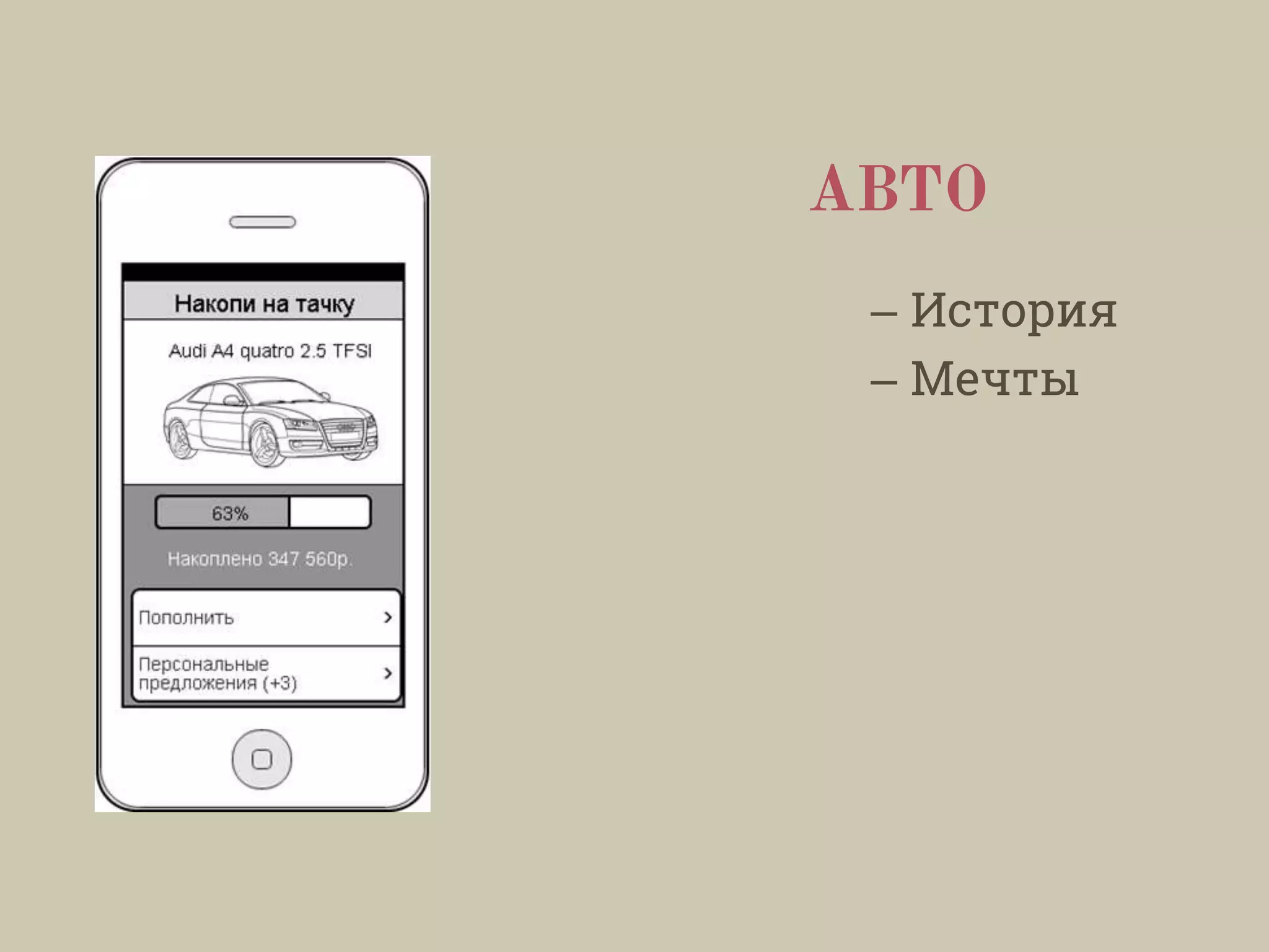 АВТО
– История
– Мечты
 