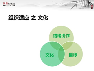 组织适应 之 文化
结构协作
目标文化
 