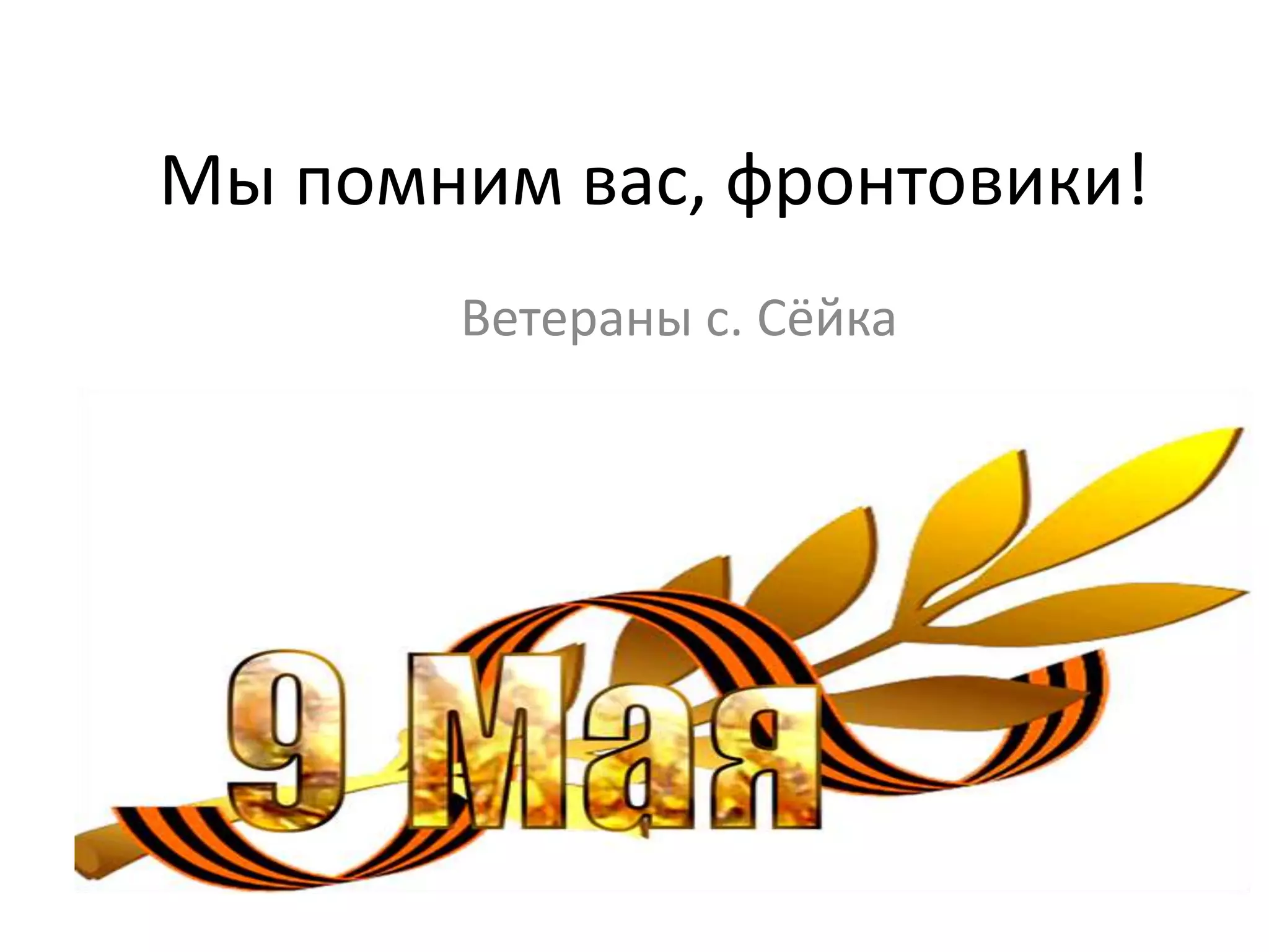 Мы помним вас, фронтовики!
Ветераны с. Сёйка
 