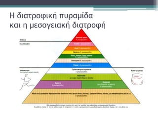 Η διατροφική πυραμίδα
και η μεσογειακή διατροφή
 