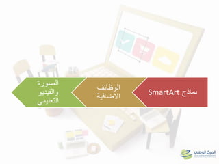 ‫نماذج‬SmartArt‫الوظائف‬
‫االضافية‬
‫الصورة‬
‫والفيديو‬
‫التعليمي‬
 