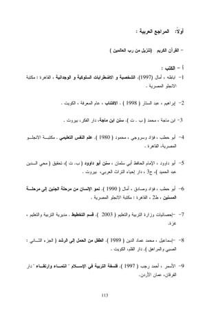 113
::
)(
:
1)1997(.:
.
2)1998(..
3)..(.
4)1980(..
.
5).()
(3.
6)1990(.
2:.
7)2003(..
.
8)1989(.):
(..
9)1997(.
.
 