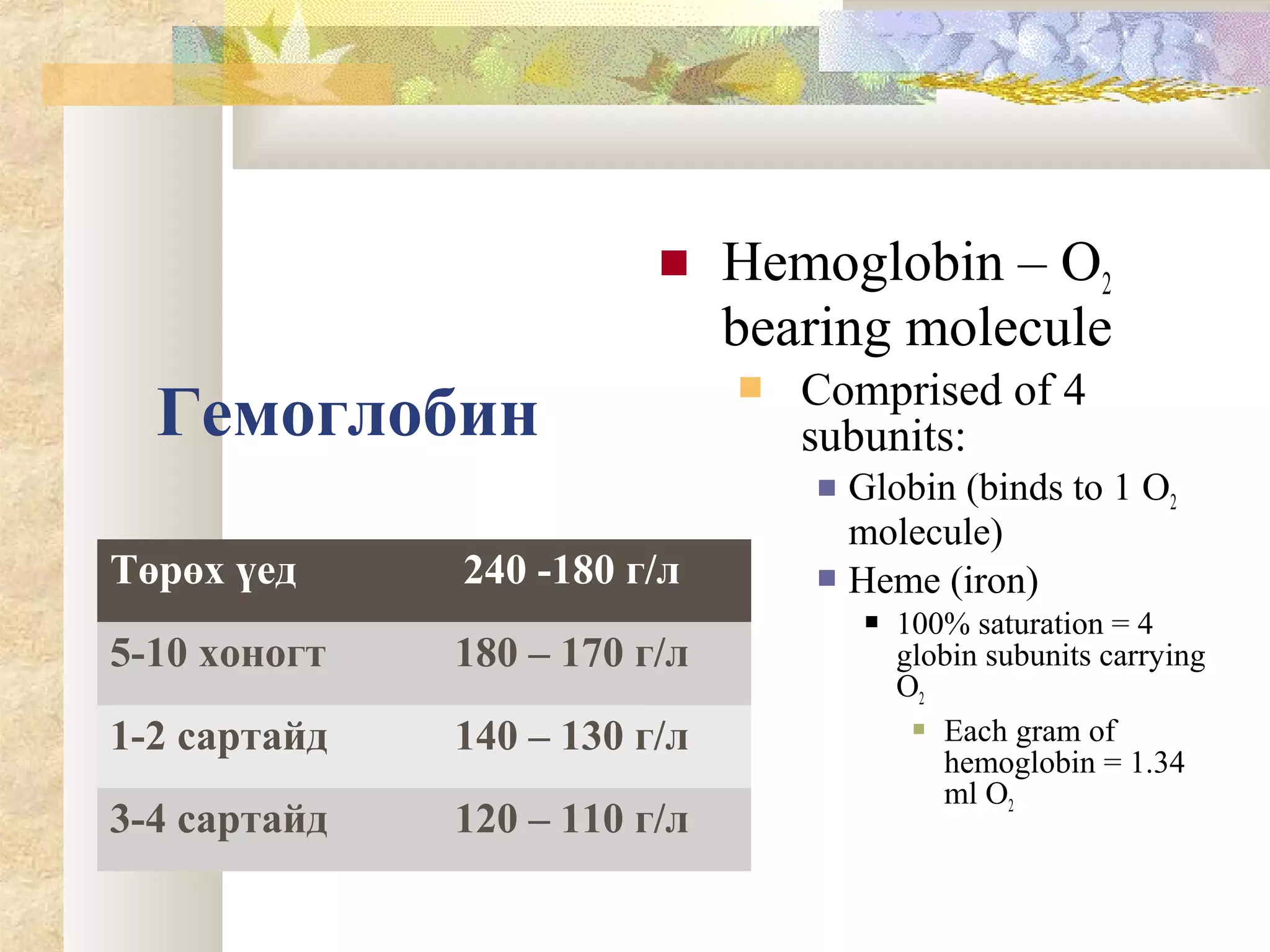 зүрх судас, цусны онцлог | PPT