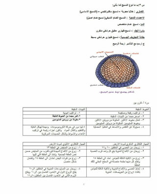 اسئلة التمهيدي الاحياء مع الاجوبة -2014