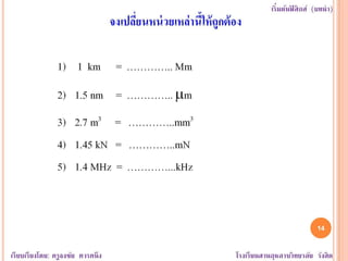 หน่วย คำอุปสรรค เลขนัยสำคัญ