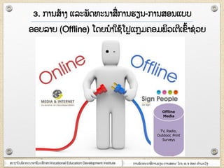 ສະຊາຍັຌພັຈ຋ະຌາຬາຆີວະສຶກສາ/Vocational Education Development Institute ກາຌພັຈ຋ະຌາສໆ ກາຌອຽຌ-ກາຌສຬຌ/ ໂຈງ ຬ.຅ ຬ໋ຬຈ ຋ໍາຠະວົຄ
3. ກາຌສ໇າຄ ແລະພັຈ຋ະຌາສໆ ກາຌອຽຌ-ກາຌສຬຌແຍຍ
ຬຬຍລາງ (Offline) ໂຈງຌໍາໃຆ໇ໂຎແກຠ຃ຬຠພິວເຉີເຂົ໇າຆໆ ວງ
 
