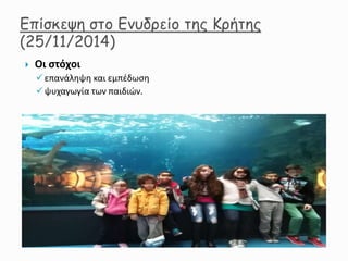  Οι στόχοι
επανάληψη και εμπέδωση
ψυχαγωγία των παιδιών.
 