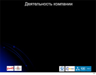 Деятельность компании
11
 