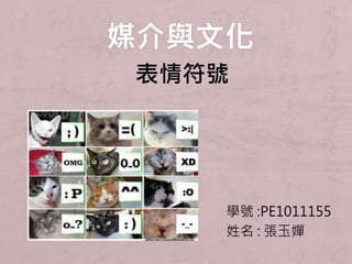 表情符號
學號 :PE1011155
姓名 : 張玉嬋
 