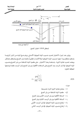  ٢٥٢ ‫א‬‫א‬‫א‬ 
 ‫א‬‫א‬‫א‬‫א‬ ‫א‬ 
-٥٧-
F4.4WE‫א‬‫א‬ 
 
‫א‬‫א‬‫א‬‫א‬‫א‬K‫א‬‫א‬‫א‬
‫א‬‫א‬‫א‬‫א‬‫א‬K
‫א‬،‫א‬‫א‬‫א‬،‫א‬‫א‬‫א‬
‫א‬‫א‬‫א‬‫א‬‫א‬‫א‬‫א‬‫א‬
‫א‬‫א‬W 
 
F4.8E     
( )2
1
2
2
1
2
ln
hh
r
r
Q
k
−
⎟⎟
⎠
⎞
⎜⎜
⎝
⎛
=
π
 
W 
k=‫א‬‫א‬‫א‬ 
Q=‫א‬‫א‬‫א‬ 
1r=‫א‬‫א‬‫א‬‫א‬‫א‬ 
2r=‫א‬‫א‬‫א‬‫א‬‫א‬ 
1h=‫א‬‫א‬‫א‬‫א‬‫א‬ 
2h=‫א‬‫א‬‫א‬‫א‬‫א‬ 
‫א‬ 
1r
1h
‫א‬‫א‬‫א‬ 
‫א‬‫א‬‫א‬
FQE‫א‬  ‫א‬

2r
2h
 