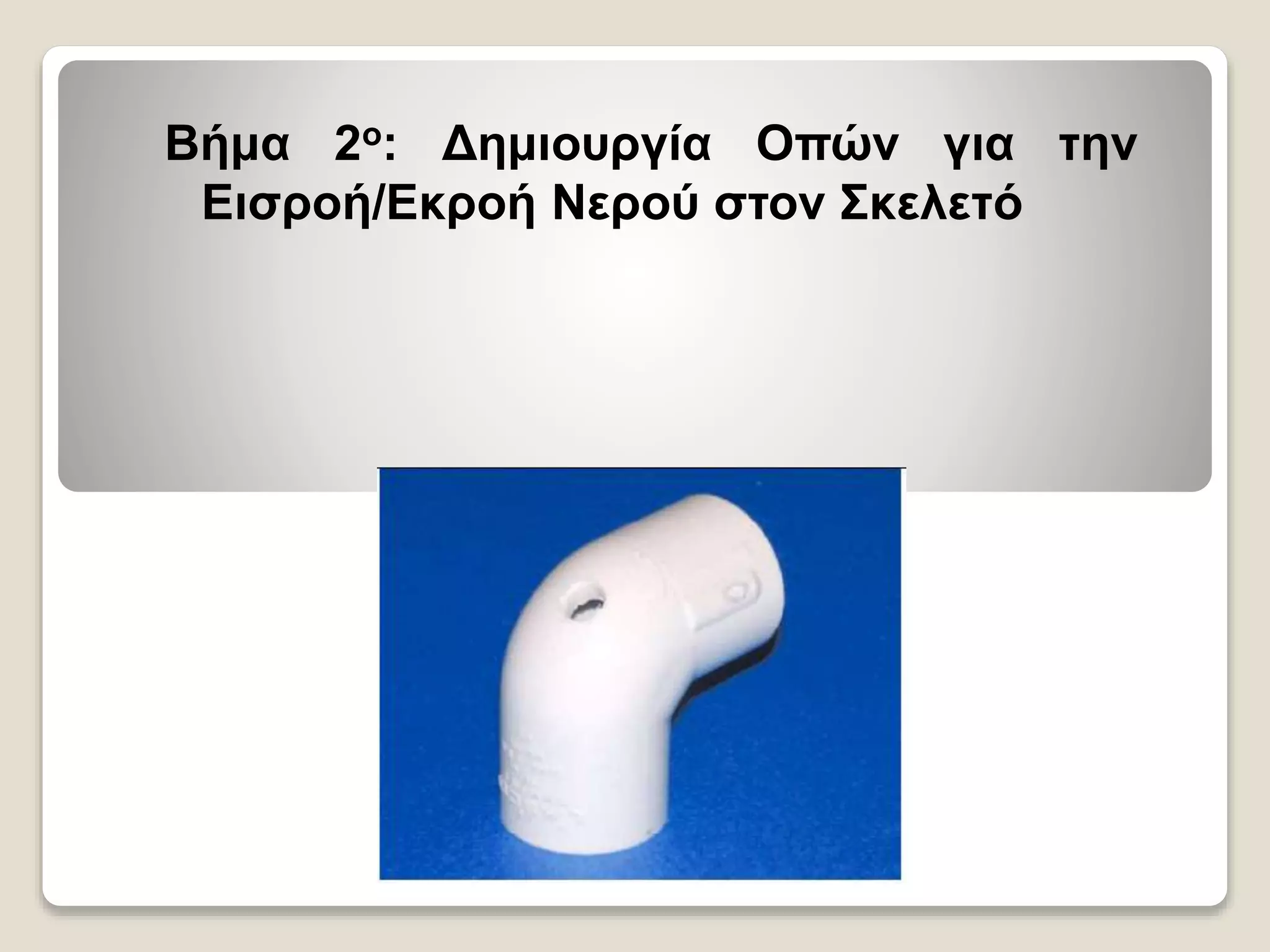 Βήμα 2ο: Δημιουργία Οπών για την
Εισροή/Εκροή Νερού στον Σκελετό
 