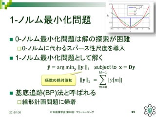 1-ΥС}
? 0-ΥС}Ͻ̽y
?0-Υ˴륹ѩ`Գ߶Ȥ
? 1-ΥС}Ȥƽ⤯
? ׷E(BP)ȺФ
?Ӌ}ˎ
2015/1/30 ձѧ 26 ե`ȩ` 25
? = arg min ? ? 1 subject to ? = ??
Sν~ ? 1 =
?=0
??1
|? ? |
 