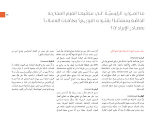 ٣٥
:‫ﺍﻟﺘﺎﻟﻲ‬ ‫ﺍﻟﻨﺤﻮ‬ ‫ﻋﻠﻰ‬ ‫ﺔ‬‫ﱠ‬‫ﺍﻟﺮﺋﻴﺴﻴ‬ ‫ﺍﻟﻤﻮﺍﺭﺩ‬ ‫ﺗﺼﻨﻴﻒ‬ ‫ﻳﻤﻜﻦ‬
(Physical) ‫ﺍﻟﻤﺎﺩﻳﺔ‬
‫ﻭﺍﻟﻤﺒﺎﻧﻲ‬ ‫ﺍﻟﺘﺼﻨﻴﻊ‬ ‫ﻣﺮﺍﻓﻖ‬ ‫ﻣﺜﻞ‬ ‫ﺔ‬‫ﱠ‬‫ﺍﻟﻤﺎﺩﻳ‬ ‫ﺍﻷﺻﻮﻝ‬ ‫ﺍﻟﻔﺌﺔ‬ ‫ﻫﺬﻩ‬ ‫ﺗﺸﻤﻞ‬
‫ﻭﺷﺒﻜﺎﺕ‬ ‫ﺍﻟﺒﻴﻊ‬ ‫ﻧﻘﺎﻁ‬ ‫ﻭﺃﻧﻈﻤﺔ‬ ‫ﻭﺍﻷﻧﻈﻤﺔ‬ ‫ﻭﺍﻵﻻﺕ‬ ‫ﻭﺍﻟﻌﺮﺑﺎﺕ‬
(Wal-Mart) ‫ﻭﻭﻝ-ﻣﺎﺭﺕ‬ ‫ﻣﺜﻞ‬ ‫ﺍﻟﺘﺠﺰﺋﺔ‬ ‫ﱡ‬‫ﻣﺤﺎﻝ‬ ‫ﺗﻌﺘﻤﺪ‬ .‫ﺍﻟﺘﻮﺯﻳﻊ‬
‫ﺍﻟﻤﻮﺍﺭﺩ‬ ‫ﻋﻠﻰ‬ ٍ‫ﺑﻜﺜﺎﻓﺔ‬ (Amazon.com) ‫ﻛﻮﻡ‬ ‫ﺩﻭﺕ‬ ‫ﻭﺃﻣﺎﺯﻭﻥ‬
‫ﺍﻟﺸﺮﻛﺔ‬ ‫ﻊ‬‫ﱠ‬‫ﺘ‬‫ﺗﺘﻤ‬ .‫ﺍﻟﻤﺎﻝ‬ ‫ﺭﺃﺱ‬ َ‫ﺔ‬‫ﻛﺜﻴﻔ‬ ‫ﺗﻜﻮﻥ‬ ‫ﻣﺎ‬ ‫ﺎ‬ً‫ﻏﺎﻟﺒ‬ ‫ﺍﻟﺘﻲ‬ ِ‫ﺔ‬‫ﱠ‬‫ﺍﻟﻤﺎﺩﻳ‬
‫ﻟﻠﺨﺪﻣﺎﺕ‬ ٍ‫ﺔ‬‫ﱠ‬‫ﺗﺤﺘﻴ‬ ٍ‫ﻨﻴﺔ‬ُ‫ﻭﺑ‬ ‫ﺍﻟﻤﺘﺎﺟﺮ‬ ‫ﻣﻦ‬ ٍ‫ﻭﺍﺳﻌﺔ‬ ٍ‫ﺔ‬‫ﱠ‬‫ﻋﺎﻟﻤﻴ‬ ‫ﺑﺸﺒﻜﺔ‬ ‫ﺍﻷﻭﻟﻰ‬
ٍ‫ﻭﺍﺳﻌﺔ‬ ٍ‫ﺑﺸﺒﻜﺔ‬ ‫ﺍﻷﺧﻴﺮﺓ‬ ‫ﺍﻟﺸﺮﻛﺔ‬ ‫ﺗﺘﻤﺘﻊ‬ ‫ﺑﻴﻨﻤﺎ‬ ،‫ﺍﻟﻼﺯﻣﺔ‬ ‫ﺔ‬‫ﱠ‬‫ﺍﻟﻠﻮﺟﺴﺘﻴ‬
‫ﻟﻠﺨﺪﻣﺎﺕ‬ ٍ‫ﺔ‬‫ﱠ‬‫ﺗﺤﺘﻴ‬ ٍ‫ﻨﻴﺔ‬ُ‫ﻭﺑ‬ ٍ‫ﻭﻣﺴﺘﻮﺩﻉ‬ ‫ﺍﻟﻤﻌﻠﻮﻣﺎﺕ‬ ‫ﺗﻜﻨﻮﻟﻮﺟﻴﺎ‬ ‫ﻣﻦ‬
.‫ﺔ‬‫ﱠ‬‫ﺍﻟﻠﻮﺟﺴﺘﻴ‬
(Intellectual) ‫ﺍﻟﻔﻜﺮﻳﺔ‬
‫ﺍﻟﻤﻤﻠﻮﻛﺔ‬ ‫ﻭﺍﻟﻤﻌﺮﻓﺔ‬ ‫ﺔ‬‫ﱠ‬‫ﺍﻟﺘﺠﺎﺭﻳ‬ ‫ﺍﻟﻌﻼﻣﺎﺕ‬ ‫ﻣﺜﻞ‬ ‫ﺔ‬‫ﱠ‬‫ﺍﻟﻔﻜﺮﻳ‬ ‫ﺍﻟﻤﻮﺍﺭﺩ‬ ‫ﱠ‬‫ﺇﻥ‬
‫ﻭﻗﻮﺍﻋﺪ‬ ‫ﻭﺍﻟﺸﺮﺍﻛﺎﺕ‬ ‫ﻭﺍﻟﻨﺸﺮ‬ ‫ﺍﻟﺘﺄﻟﻴﻒ‬ ‫ﻭﺣﻘﻮﻕ‬ ‫ﺍﻻﺧﺘﺮﺍﻋﺎﺕ‬ ‫ﻭﺑﺮﺍﺀﺓ‬
‫ﻟﻨﻤﻮﺫﺝ‬ ‫ﻣﺘﺰﺍﻳﺪﺓ‬ ‫ﺔ‬‫ﱠ‬‫ﺃﻫﻤﻴ‬ ‫ﺫﺍﺕ‬ ٌ‫ﻧﺎﺕ‬‫ﱢ‬‫ﻣﻜﻮ‬ ‫ﺟﻤﻴﻌﻬﺎ‬ ،‫ﺍﻟﻌﻤﻼﺀ‬ ‫ﺑﻴﺎﻧﺎﺕ‬
‫ﺔ‬‫ﱠ‬‫ﺍﻟﻔﻜﺮﻳ‬ ‫ﺍﻟﻤﻮﺍﺭﺩ‬ ‫ﺗﻄﻮﻳﺮ‬ ‫ﱠ‬‫ﺃﻥ‬ ‫ﺷﻚ‬ ‫ﻻ‬ .‫ﺎﻝ‬‫ﱠ‬‫ﻭﻓﻌ‬ ‫ﻗﻮﻱ‬ ‫ﺗﺠﺎﺭﻱ‬ ‫ﻋﻤﻞ‬
ً‫ﺔ‬‫ﻗﻴﻤ‬ ‫ﱢﺮ‬‫ﻓ‬‫ﺗﻮ‬ ‫ﻗﺪ‬ ‫ﻓﺈﻧﻬﺎ‬ ٍ‫ﺑﻨﺠﺎﺡ‬ ‫ﺇﻳﺠﺎﺩﻫﺎ‬ ‫ﺗﻢ‬ ‫ﻣﺘﻰ‬ ْ‫ﻟﻜﻦ‬ ،‫ﺻﻌﺐ‬ ٌ‫ﺃﻣﺮ‬
(Nike) ‫ﻧﺎﻳﻚ‬ ‫ﻣﺜﻞ‬ ‫ﺔ‬‫ﱠ‬‫ﺍﻻﺳﺘﻬﻼﻛﻴ‬ ‫ﺍﻟﺴﻠﻊ‬ ‫ﻣﻨﺸﺂﺕ‬ ‫ﺗﻌﺘﻤﺪ‬ .‫ﻛﺒﺮﻯ‬
‫ﺇﻟﻰ‬ ‫ﱟ‬‫ﺭﺋﻴﺴﻲ‬ ‫ﻛﻤﻮﺭﺩ‬ ‫ﺔ‬‫ﱠ‬‫ﺍﻟﺘﺠﺎﺭﻳ‬ ‫ﺍﻟﻌﻼﻣﺔ‬ ‫ﻋﻠﻰ‬ (Sony) ‫ﻭﺳﻮﻧﻲ‬
‫ﻭﺳﺎپ‬ (Microso ) ‫ﻣﺎﻳﻜﺮﻭﺳﻮﻓﺖ‬ ‫ﺷﺮﻛﺘﺎ‬ ‫ﻭﺗﻌﺘﻤﺪ‬ .‫ﺑﻌﻴﺪ‬ ‫ﱟ‬‫ﺪ‬َ‫ﺣ‬
‫ﺗﻢ‬ ‫ﺑﺮﺍﻣﺞ‬ ‫ﻣﻦ‬ ‫ﺑﻬﺎ‬ ‫ﻞ‬ ِ‫ﺼ‬‫ﱠ‬‫ﺘ‬‫ﻳ‬ ‫ﻭﻣﺎ‬ ‫ﺔ‬‫ﱠ‬‫ﺍﻟﻔﻜﺮﻳ‬ ‫ﺔ‬‫ﱠ‬‫ﺍﻟﻤﻠﻜﻴ‬ ‫ﻋﻠﻰ‬ (SAP)
،(Qualcomm) ‫ﻛﻮﺍﻟﻜﻮﻡ‬ ‫ﺷﺮﻛﺔ‬ ‫ﺃﻣﺎ‬ .‫ﻃﻮﻳﻠﺔ‬ ‫ﺳﻨﻴﻦ‬ ‫ﻋﺒﺮ‬ ‫ﺗﻄﻮﻳﺮﻫﺎ‬
‫ﺍﻟﻨﻄﺎﻕ‬ ‫ﺫﺍﺕ‬ ‫ﺎﻟﺔ‬‫ﱠ‬‫ﻘ‬‫ﺍﻟﻨ‬ ‫ﻟﻠﻬﻮﺍﺗﻒ‬ َ‫ﺭﻗﺎﺋﻖ‬ ‫ﻟﺘﺼﻤﻴﻢ‬ ٌ‫ﺔ‬‫ﺷﺮﻛ‬ ‫ﻭﻫﻲ‬
‫ﻋﻠﻰ‬ ‫ﺍﻟﺘﺠﺎﺭﻱ‬ ‫ﻋﻤﻠﻬﺎ‬ ‫ﻧﻤﻮﺫﺝ‬ ْ‫ﺖ‬َ‫ﻨ‬َ‫ﺑ‬ ‫ﻓﻘﺪ‬ ،‫ﻭﺗﻮﺭﻳﺪﻫﺎ‬ ‫ﺍﻟﻌﺮﻳﺾ‬
‫ﻋﻠﻰ‬ ‫ﱡ‬‫ﺭ‬ُ‫ﺪ‬َ‫ﺗ‬ ‫ﺃﺻﺒﺤﺖ‬ ‫ﺍﺧﺘﺮﺍﻉ‬ ‫ﺑﺮﺍﺀﺓ‬ ‫ﺑﻮﺻﻔﻬﺎ‬ ٍ‫ﺔ‬‫ﱠ‬‫ﻣﺤﻤﻴ‬ ‫ﺗﺼﺎﻣﻴﻢ‬
.‫ﺗﺮﺧﻴﺺ‬ ‫ﻛﺄﺟﻮﺭ‬ ً‫ﺔ‬‫ﻃﺎﺋﻠ‬ ‫ﻣﺒﺎﻟﻎ‬ ‫ﺍﻟﺸﺮﻛﺔ‬
(Human) ‫ﺍﻟﺒﺸﺮﻳﺔ‬
ٌ‫ﻋﻨﺼﺮ‬ ‫ﺍﻟﻨﺎﺱ‬ ‫ﱠ‬‫ﺃﻥ‬ ‫ﱠ‬‫ﺇﻻ‬ ،‫ﺔ‬‫ﱠ‬‫ﺑﺸﺮﻳ‬ ‫ﻣﻮﺍﺭﺩ‬ ‫ﱠﺐ‬‫ﻠ‬‫ﺗﺘﻄ‬ ‫ﺍﻟﻤﺼﺎﻟﺢ‬ ‫ﺟﻤﻴﻊ‬
‫ﺍﻟﻌﻤﻞ‬ ‫ﻧﻤﺎﺫﺝ‬ ‫ﻣﻦ‬ ٍ‫ﻨﺔ‬‫ﱠ‬‫ﻣﻌﻴ‬ ‫ﻧﻤﺎﺫﺝ‬ ‫ﻓﻲ‬ ‫ﱟ‬‫ﺧﺎﺹ‬ ٍ‫ﻮ‬‫ﻧﺤ‬ ‫ﻋﻠﻰ‬ ‫ﻳﺒﺮﺯ‬
‫ﻓﻲ‬ ‫ﺎ‬ً‫ﺣﺎﺳﻤ‬ ‫ﺍ‬ً‫ﻋﻨﺼﺮ‬ ‫ﱢﻞ‬‫ﻜ‬‫ﺗﺸ‬ ، ً‫ﻣﺜﻼ‬ ،‫ﺔ‬‫ﱠ‬‫ﺍﻟﺒﺸﺮﻳ‬ ‫ﻓﺎﻟﻤﻮﺍﺭﺩ‬ . ّ‫ﺍﻟﺘﺠﺎﺭﻱ‬
‫ﺗﻌﺘﻤﺪ‬ .‫ﺍﻟﻤﻌﺮﻓﺔ‬ ‫ﺍﻟﻜﺜﻴﻔﺔ‬ ‫ﻭﺍﻟﺼﻨﺎﻋﺎﺕ‬ ‫ﺔ‬‫ﱠ‬‫ﺍﻹﺑﺪﺍﻋﻴ‬ ‫ﺍﻟﺼﻨﺎﻋﺎﺕ‬
‫ﻋﻠﻰ‬ ‫ﺑﻜﺜﺎﻓﺔ‬ ‫ﺍﻷﺩﻭﻳﺔ‬ ‫ﻟﺼﻨﺎﻋﺔ‬ (Novar s) ‫ﻧﻮﻓﺎﺭﺗﻴﺲ‬ ‫ﺷﺮﻛﺔ‬
‫ﱢ‬‫ﺍﻟﺘﺠﺎﺭﻱ‬ ‫ﻋﻤﻠﻬﺎ‬ ‫ﻧﻤﻮﺫﺝ‬ ‫ﱠ‬‫ﺃﻥ‬ ‫ﻧﺮﻯ‬ ‫ﻭﻫﻜﺬﺍ‬ .‫ﺔ‬‫ﱠ‬‫ﺍﻟﺒﺸﺮﻳ‬ ‫ﺍﻟﻤﻮﺍﺭﺩ‬
‫ﻣﻦ‬ ٍ‫ﺮ‬‫ﻛﺒﻴ‬ ٍ‫ﻭﻓﺮﻳﻖ‬ ‫ﺳﻴﻦ‬‫ﱢ‬‫ﺍﻟﻤﺘﻤﺮ‬ ‫ﺍﻟﻌﻠﻤﺎﺀ‬ ‫ﻣﻦ‬ ‫ﺟﻴﺶ‬ ‫ﻋﻠﻰ‬ ‫ﻳﻌﺘﻤﺪ‬
.‫ﺮﺓ‬َ‫ﻬ‬َ‫ﺍﻟﻤ‬ ‫ﺍﻟﻤﺒﻴﻌﺎﺕ‬ ‫ﺭﺟﺎﻝ‬
(Financial) ‫ﺍﻟﻤﺎﻟﻴﺔ‬
‫ﻭ/ﺃﻭ‬ ‫ﺔ‬‫ﱠ‬‫ﺍﻟﻤﺎﻟﻴ‬ ‫ﺍﻟﻤﻮﺍﺭﺩ‬ ‫ﻋﻠﻰ‬ ‫ﺔ‬‫ﱠ‬‫ﺍﻟﺘﺠﺎﺭﻳ‬ ‫ﺍﻷﻋﻤﺎﻝ‬ ‫ﻧﻤﺎﺫﺝ‬ ‫ﺑﻌﺾ‬ ‫ﱢﺰ‬‫ﻛ‬‫ﺗﺮ‬
‫ﺧﻴﺎﺭﺍﺕ‬ ‫ﺍﻥ‬ّ‫ﺰ‬‫ﺧ‬ ‫ﺃﻭ‬ ‫ﺍﻻﺋﺘﻤﺎﻥ‬ ‫ﻭﺧﻄﻮﻁ‬ ‫ﺍﻟﻨﻘﺪ‬ ‫ﻣﺜﻞ‬ ‫ﺔ‬‫ﱠ‬‫ﺍﻟﻤﺎﻟﻴ‬ ‫ﺍﻟﻀﻤﺎﻧﺎﺕ‬
‫ﺷﺮﻛﺔ‬ ‫ﱢﺮ‬‫ﻓ‬‫ﺗﻮ‬ .‫ﺭﺋﻴﺴﻴﻴﻦ‬ ‫ﱠﻔﻴﻦ‬‫ﻇ‬‫ﻣﻮ‬ ‫ﺍﺳﺘﻘﻄﺎﺏ‬ ‫ﺃﺟﻞ‬ ‫ﻣﻦ‬ ‫ﺍﻷﺳﻬﻢ‬ ‫ﺷﺮﺍﺀ‬
‫ﻋﻨﺼﺮ‬ ‫ﺓ‬‫ﱠ‬‫ﻗﻮ‬ ‫ﻋﻠﻰ‬ ً‫ﻣﺜﺎﻻ‬ ‫ﺇﺭﻳﻜﺴﻮﻥ‬ ‫ﺍﻻﺗﺼﺎﻻﺕ‬ ‫ﺃﺟﻬﺰﺓ‬ ‫ﺻﻨﺎﻋﺔ‬
‫ﺍﻟﺸﺮﻛﺔ‬ ‫ﺗﻠﺠﺄ‬ ‫ﻓﻘﺪ‬ . ّ‫ﺍﻟﺘﺠﺎﺭﻱ‬ ‫ﺍﻟﻌﻤﻞ‬ ‫ﻧﻤﻮﺫﺝ‬ ‫ﺿﻤﻦ‬ ‫ﺔ‬‫ﱠ‬‫ﺍﻟﻤﺎﻟﻴ‬ ‫ﺍﻟﻤﻮﺍﺭﺩ‬
‫ﺍ‬ً‫ﺟﺰﺀ‬ ‫ﺗﺴﺘﺨﺪﻡ‬ ‫ﺛﻢ‬ ‫ﺍﻟﻤﺎﻝ‬ ‫ﺭﺃﺱ‬ ‫ﻭﺃﺳﻮﺍﻕ‬ ‫ﺍﻟﺒﻨﻮﻙ‬ ‫ﻣﻦ‬ ‫ﺍﻻﻗﺘﺮﺍﺽ‬ ‫ﺇﻟﻰ‬
،‫ﺍﺕ‬‫ﱠ‬‫ﺍﻟﻤﻌﺪ‬ ‫ﻣﺸﺘﺮﻱ‬ ‫ﻟﻌﻤﻼﺋﻬﺎ‬ ٍ‫ﺗﻤﻮﻳﻞ‬ ‫ﻟﺘﻮﻓﻴﺮ‬ ‫ﺍﻟﻘﺮﻭﺽ‬ ‫ﺣﺼﻴﻠﺔ‬ ‫ﻣﻦ‬
.‫ﻟﻤﻨﺎﻓﺴﻴﻬﺎ‬ ‫ﺍﻟﻠﺠﻮﺀ‬ ‫ﻣﻦ‬ ً‫ﻻ‬‫ﺑﺪ‬ ‫ﺇﻟﻴﻬﺎ‬ ‫ﺍﻟﻌﻤﻼﺀ‬ ‫ﻟﺠﻮﺀ‬ ‫ﺗﻀﻤﻦ‬ ‫ﻓﺈﻧﻬﺎ‬ ‫ﻭﺑﻬﺬﺍ‬
‫اﻟﻤﻘﱰﺣﺔ‬ ‫اﻟﻘﻴﻢ‬ ‫َّﺒﻬــﺎ‬‫ﻠ‬‫ﺗﺘﻄ‬ ‫اﻟﺘﻲ‬ ُ‫ـــﺔ‬َّ‫ﻴ‬‫اﻟﺮﺋﻴﺴ‬ ‫اﻟﻤــﻮارد‬ ‫ﻣـﺎ‬
‫اﻟﻌﻤــﻼء؟‬ ‫ﺑﻌﻼﻗــﺎت‬ ‫اﻟﺘﻮزﻳــﻊ؟‬ ‫ــﻮات‬َ‫ﻨ‬ َ‫ﺑﻘ‬ ‫ﺑﻤﻨﺸﺄﺗﻨﺎ؟‬ ‫ـﺔ‬ َّ‫اﻟﺨﺎﺻ‬
‫اﻹﻳﺮادات؟‬ ‫ﺑﻤﺼــﺎدر‬
 