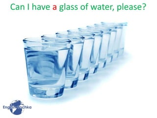 Can I have a glass of water, please?
 