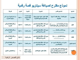 ‫الرقمية‬ ‫القصص‬ ‫إنتاج‬
 