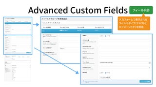 ե`ɲ
Advanced Custom Fields
ե`ɲ
ե`Ǳʾ
٥䥿ףƥȤ
`ȤO
 
