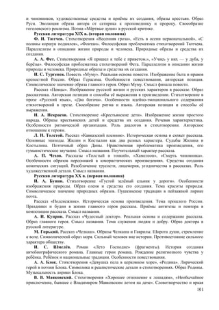 и чиновников, художественные средства и приёмы их создания, образы крестьян. Образ
Руси. Эволюция образа автора от сатирика к проповеднику и пророку. Своеобразие
гоголевского реализма. Поэма «Мёртвые души» в русской критике.
Русская литература XIX в. (вторая половина)
Ф. И. Тютчев. Стихотворения «Весенняя гроза», «Есть в осени первоначальной», «С
поляны коршун поднялся», «Фонтан». Философская проблематика стихотворений Тютчева.
Параллелизм в описании жизни природы и человека. Природные образы и средства их
создания.
А. А. Фет. Стихотворения «Я пришел к тебе с приветом.», «Учись у них — у дуба, у
берёзы». Философская проблематика стихотворений Фета. Параллелизм в описании жизни
природы и человека. Природные образы и средства их создания.
И. С. Тургенев. Повесть «Муму». Реальная основа повести. Изображение быта и нравов
крепостной России. Образ Герасима. Особенности повествования, авторская позиция.
Символическое значение образа главного героя. Образ Муму. Смысл финала повести.
Рассказ «Певцы». Изображение русской жизни и русских характеров в рассказе. Образ
рассказчика. Авторская позиция и способы её выражения в произведении. Стихотворение в
прозе «Русский язык», «Два богача». Особенности идейно-эмоционального содержания
стихотворений в прозе. Своеобразие ритма и языка. Авторская позиция и способы её
выражения.
Н. А. Некрасов. Стихотворение «Крестьянские дети». Изображение жизни простого
народа. Образы крестьянских детей и средства их создания. Речевая характеристика.
Особенности ритмической организации. Роль диалогов в стихотворении. Авторское
отношение к героям.
Л. Н. Толстой. Рассказ «Кавказский пленник». Историческая основа и сюжет рассказа.
Основные эпизоды. Жилин и Костылин как два разных характера. Судьбы Жилина и
Костылина. Поэтичный образ Дины. Нравственная проблематика произведения, его
гуманистическое звучание. Смысл названия. Поучительный характер рассказа.
А. П. Чехов. Рассказы «Толстый и тонкий», «Хамелеон», «Смерть чиновника».
Особенности образов персонажей в юмористических произведениях. Средства создания
комических ситуаций. Разоблачение трусости, лицемерия, угодничества в рассказах. Роль
художественной детали. Смысл названия.
Русская литература XX в. (первая половина)
И. А. Бунин. Стихотворение «Густой зелёный ельник у дороги». Особенности
изображения природы. Образ оленя и средства его создания. Тема красоты природы.
Символическое значение природных образов. Пушкинские традиции в пейзажной лирике
поэта.
Рассказ «Подснежник». Историческая основа произведения. Тема прошлого России.
Праздники и будни в жизни главного героя рассказа. Приёмы антитезы и повтора в
композиции рассказа. Смысл названия.
А. И. Куприн. Рассказ «Чудесный доктор». Реальная основа и содержание рассказа.
Образ главного героя. Смысл названия. Тема служения людям и добру. Образ доктора в
русской литературе.
М. Горький. Рассказ «Челкаш». Образы Челкаша и Гаврилы. Широта души, стремление
к воле. Символический образ моря. Сильный человек вне истории. Противостояние сильного
характера обществу.
И. С. Шмелёв. Роман «Лето Господне» (фрагменты). История создания
автобиографического романа. Главные герои романа. Рождение религиозного чувства у
ребёнка. Ребёнок и национальные традиции. Особенности повествования.
А. А. Блок. Стихотворения «Девушка пела в церковном хоре», «Родина». Лирический
герой в поэзии Блока. Символика и реалистические детали в стихотворениях. Образ Родины.
Музыкальность лирики Блока.
В. В. Маяковский. Стихотворения «Хорошее отношение к лошадям», «Необычайное
приключение, бывшее с Владимиром Маяковским летом на даче». Словотворчество и яркая
101
 