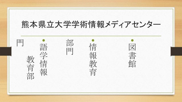 図書館ブランディング 熊本県立大学での取り組みと活動予定 大橋 香織 熊本県立大学 学術情報メディアセンター図書館 図書館ブランディング 熊本県立大学での取り組みと活動予定 大橋 香織 熊本県立大学 学術情報メディアセンター図書館