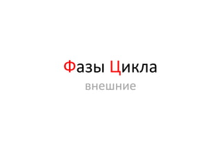 Фазы Цикла
внешние
 