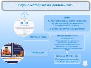 Научно-методическая деятельность
 
