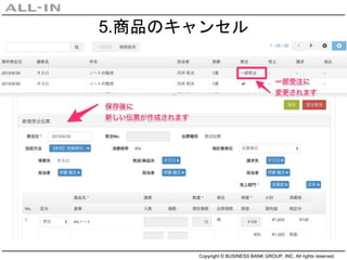Copyright © BUSINESS BANK GROUP, INC. All rights reserved.
5.商品のキャンセル
 