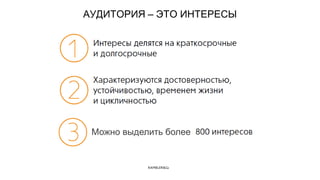 Name of the presentation
АУДИТОРИЯ – ЭТО ИНТЕРЕСЫ
Можно выделить более
 