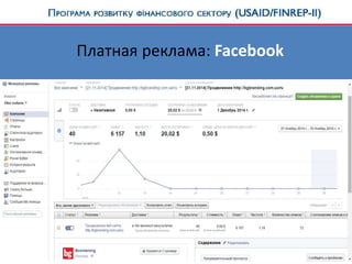 Платная реклама: Facebook
 