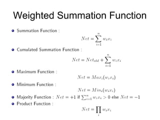 Weighted Summation Function
 