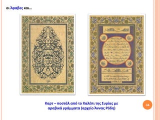 34
οι Άραβες και…
Καρτ – ποστάλ από το Χαλέπι της Συρίας με
αραβικά γράμματα (αρχείο Άννας Ρόδη)
 