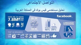 ‫األجتماعى‬ ‫التواصل‬
‫فى‬ ‫بوك‬ ‫فيس‬ ‫مستخدمى‬ ‫تحليل‬‫المملك‬‫العربية‬ ‫ة‬
‫السعودية‬
 