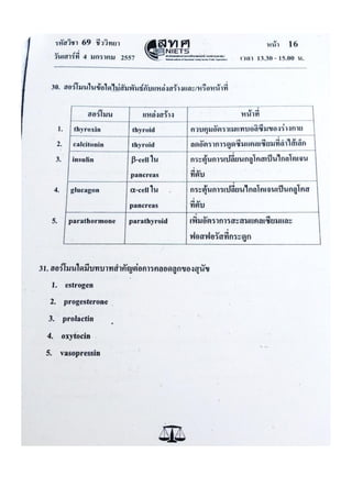 ข้อสอบ 7 วิชาสามัญ ชีวะ