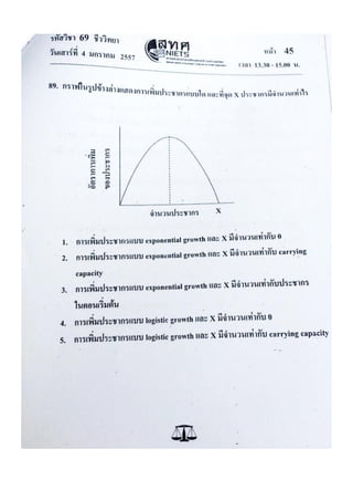 ข้อสอบ 7 วิชาสามัญ ชีวะ