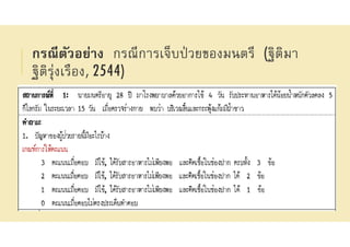 กรณีตัวอย่าง กรณีการเจ็บป่วยของมนตรี (ฐิติมา
ฐิติรุ่งเรือง, 2544)
 