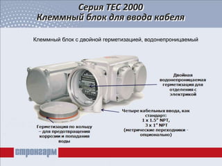 Клеммный блок с двойной герметизацией, водонепроницаемый
Серия ТЕС 2000
Клеммный блок для ввода кабеля
 