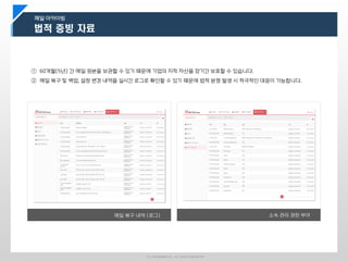 ⓒ LINUXWARES Inc. ALL RIGHTS RESERVED
메일 아카이빙
① 60개월(5년) 간 메일 원본을 보관할 수 있기 때문에 기업의 지적 자산을 장기간 보호할 수 있습니다.
② 메일 복구 및 백업, 설정 변경 내역을 실시간 로그로 확인할 수 있기 때문에 법적 분쟁 발생 시 적극적인 대응이 가능합니다.
메일 복구 내역 (로그) 소속 관리 권한 부여
 