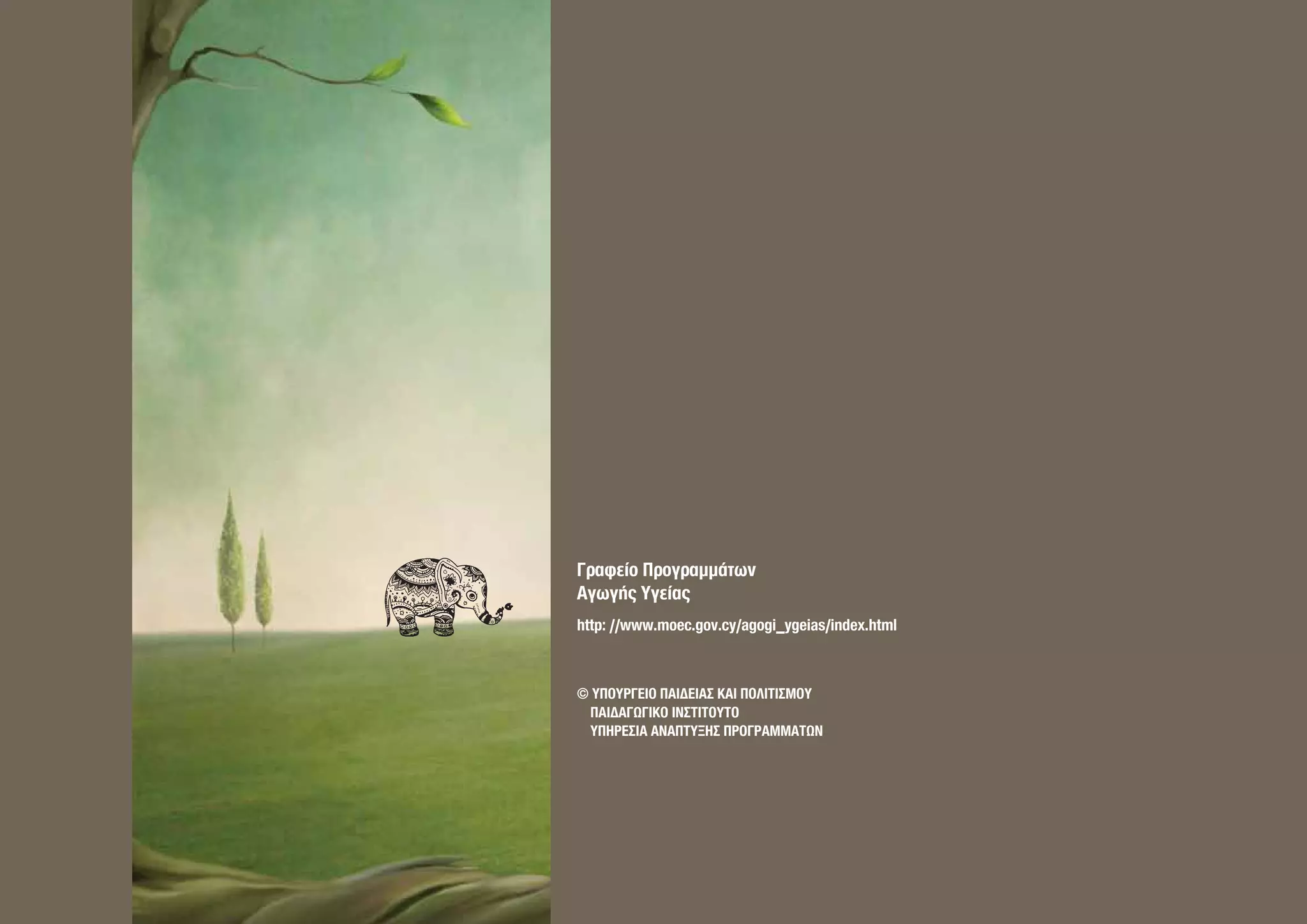 Γραφείο Προγραµµάτων
Αγωγής Υγείας
http: //www.moec.gov.cy/agogi_ygeias/index.html
© ΥΠΟΥΡΓΕΙΟ ΠΑΙ∆ΕΙΑΣ ΚΑΙ ΠΟΛΙΤΙΣΜΟΥ
ΠΑΙ∆ΑΓΩΓΙΚΟ ΙΝΣΤΙΤΟΥΤΟ
ΥΠΗΡΕΣΙΑ ΑΝΑΠΤΥΞΗΣ ΠΡΟΓΡΑΜΜΑΤΩΝ
 