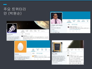 주요 트위터리
안 (박원순)
 